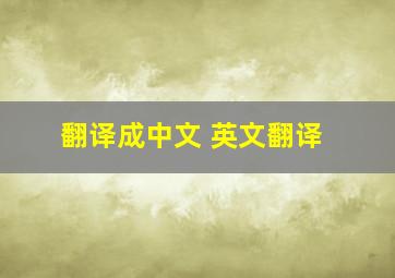 翻译成中文 英文翻译